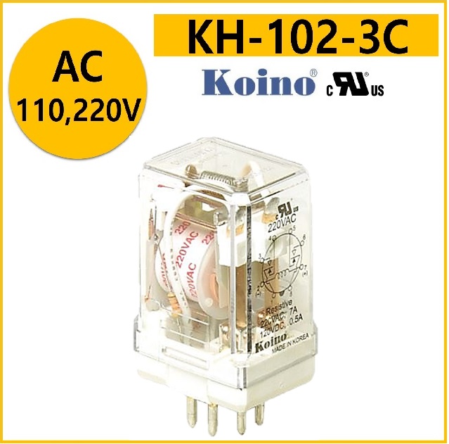 [10개단위 판매] 건흥전기 파워릴레이 KH-102-3C (AC110/ 220V) 계전기 RELAY 건흥릴레이 일렉프로